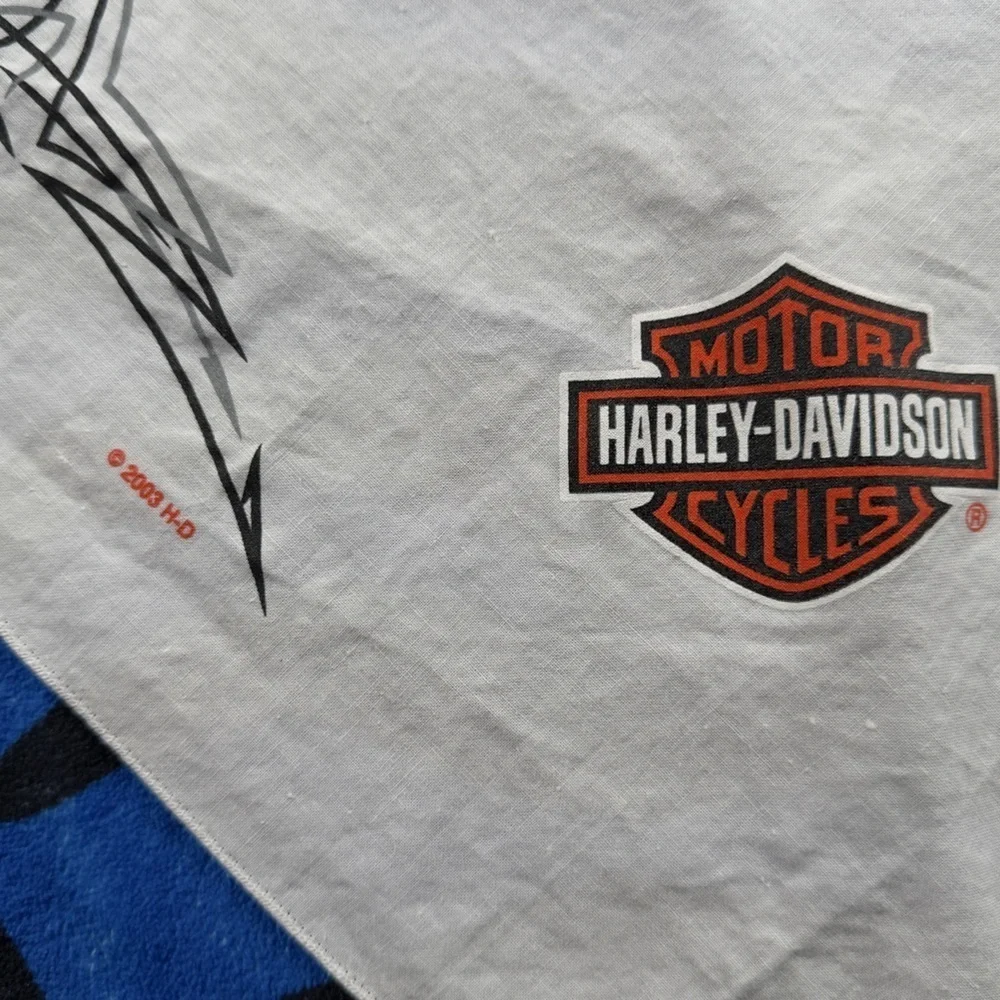 Y2K VTG 03 Harley-Davidson Classic White Bandana